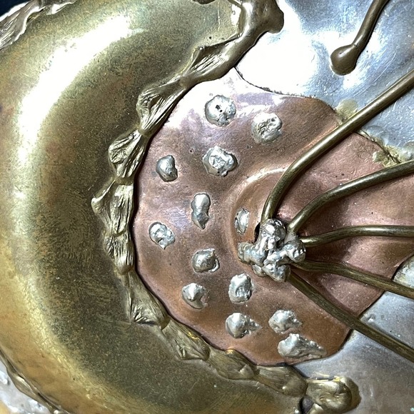 Vintage 80s Celestial Moon and Sun Belt in Brutalist Style Metal and Leather main image 7